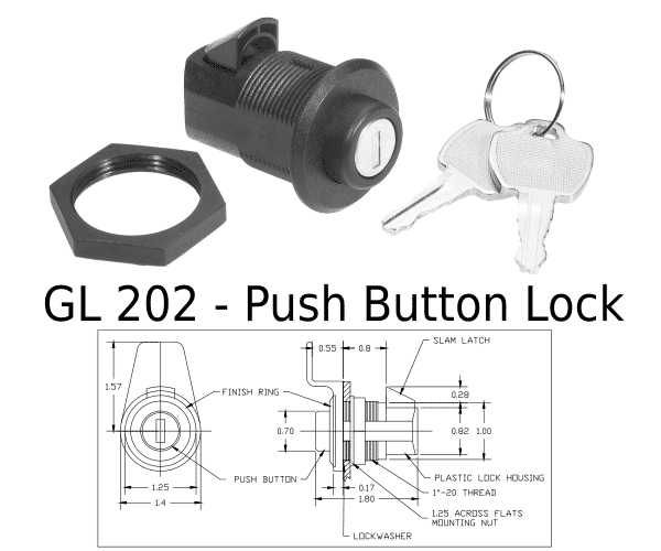 GL 202 push button lock marine hardware