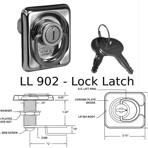 LL 902 Lock Latch with 2 inch Long Straight Cam
