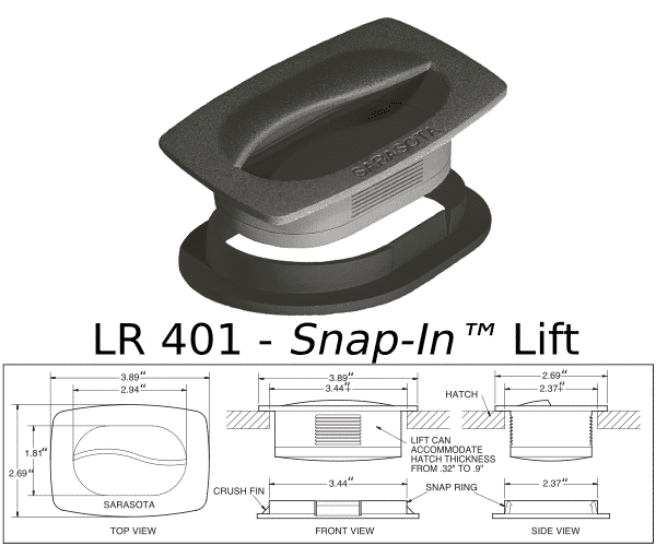 LR 401 Snap In Lift Marine Hardware